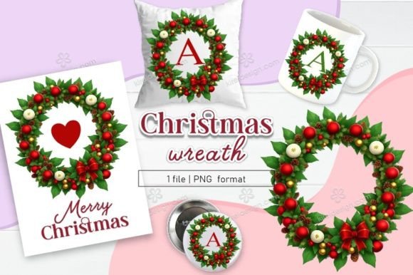 Download Christmas Wreath Clipart Sublimation 09 - Premium Resources